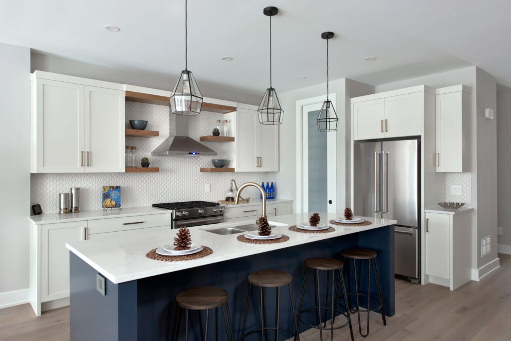 kitchen island overhang raised design